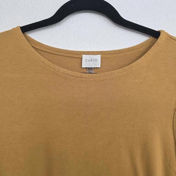 Cupio Momen's Mustard Yellow 3/4 Sleeve Tunic Top Size Medium - Picture 3 of 7